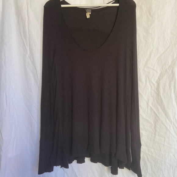 Free People we the free Waffle Knit Tunic Sweater Size Medium - Picture 4 of 9